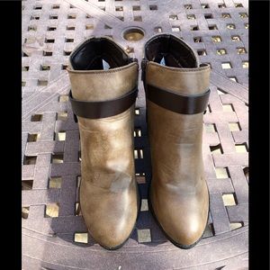 Women’s Brown and Beige Ankle Boot.